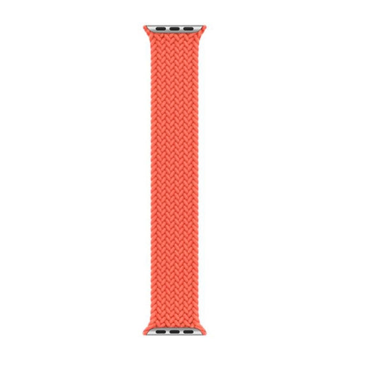 Nylon Single-turn Braided Watch Band For Apple Watch Ultra 49mm&Watch Ultra 2 49mm / Series 9&8&7 45mm / SE 3&SE 2&6&SE&5&4 44mm / 3&2&1 42mm, Length:L 170mm (Electric Orange) by buy2fix