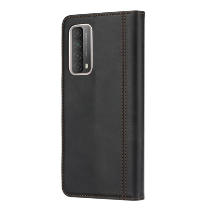 For Huawei P smart 2021 Calf Texture Double Fold Clasp Horizontal Flip Leather Case with Photo Frame & Holder & Card Slots & Wallet(Black) - Huawei Cases by idewei | Online Shopping UK | buy2fix