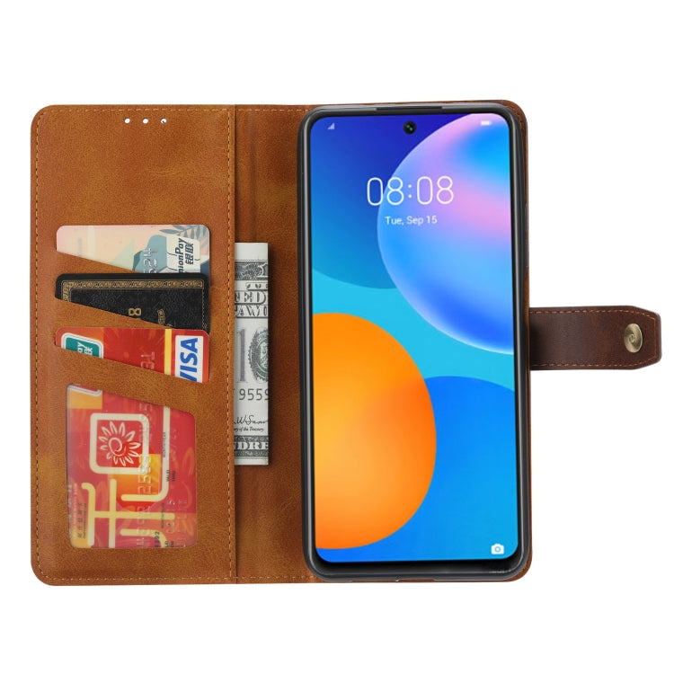 For Huawei P smart 2021 Calf Texture Double Fold Clasp Horizontal Flip Leather Case with Photo Frame & Holder & Card Slots & Wallet(Black) - Huawei Cases by idewei | Online Shopping UK | buy2fix