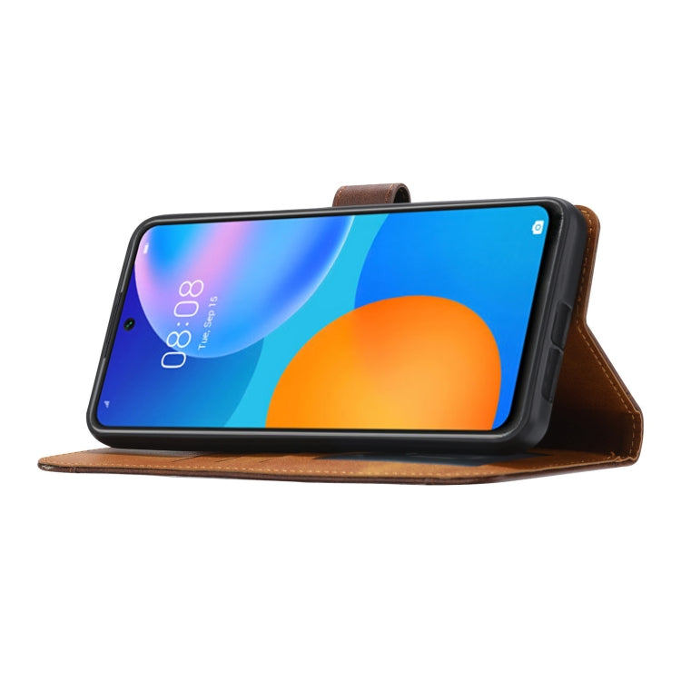 For Huawei P smart 2021 Calf Texture Double Fold Clasp Horizontal Flip Leather Case with Photo Frame & Holder & Card Slots & Wallet(Black) - Huawei Cases by idewei | Online Shopping UK | buy2fix