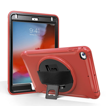 For iPad mini (2019) & mini 4 360 Degree Rotation PC+TPU Protective Cover with Holder & Hand Strap(Red) - iPad mini (2019) / mini 5 Cases by buy2fix | Online Shopping UK | buy2fix