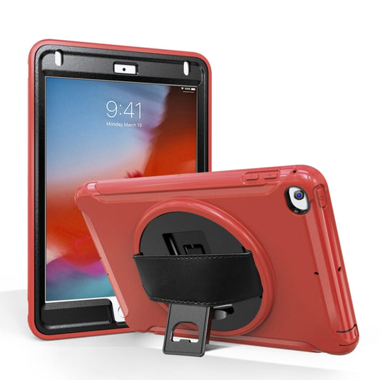 For iPad mini (2019) & mini 4 360 Degree Rotation PC+TPU Protective Cover with Holder & Hand Strap(Red) - iPad mini (2019) / mini 5 Cases by buy2fix | Online Shopping UK | buy2fix