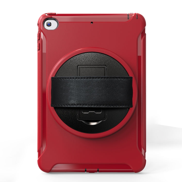 For iPad mini (2019) & mini 4 360 Degree Rotation PC+TPU Protective Cover with Holder & Hand Strap(Red) - iPad mini (2019) / mini 5 Cases by buy2fix | Online Shopping UK | buy2fix