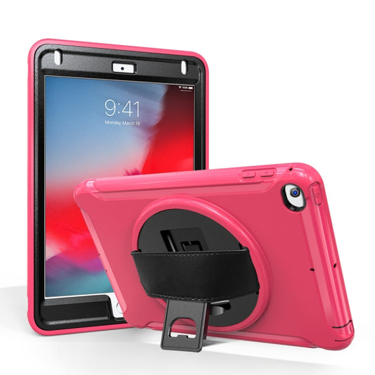 For iPad mini (2019) & mini 4 360 Degree Rotation PC+TPU Protective Cover with Holder & Hand Strap(Rose Red) - iPad mini (2019) / mini 5 Cases by buy2fix | Online Shopping UK | buy2fix