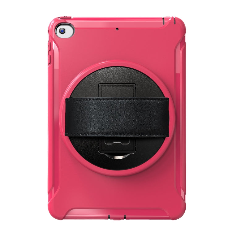 For iPad mini (2019) & mini 4 360 Degree Rotation PC+TPU Protective Cover with Holder & Hand Strap(Rose Red) - iPad mini (2019) / mini 5 Cases by buy2fix | Online Shopping UK | buy2fix