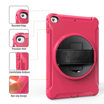 For iPad mini (2019) & mini 4 360 Degree Rotation PC+TPU Protective Cover with Holder & Hand Strap(Rose Red) - iPad mini (2019) / mini 5 Cases by buy2fix | Online Shopping UK | buy2fix