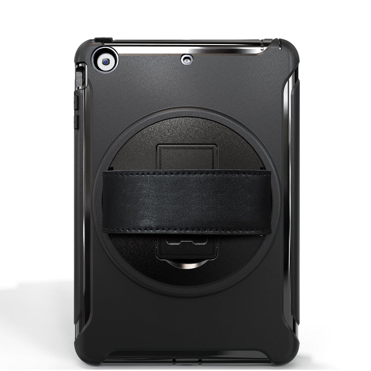 For iPad mini 3 & 2 & 1 360 Degree Rotation PC+TPU Protective Cover with Holder & Hand Strap(Black) - iPad Mini 4 & 3 & 2 & 1 Cases by buy2fix | Online Shopping UK | buy2fix