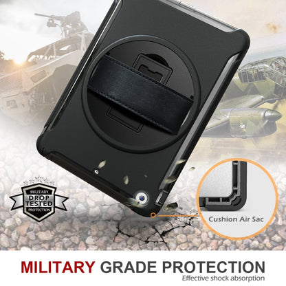 For iPad mini 3 & 2 & 1 360 Degree Rotation PC+TPU Protective Cover with Holder & Hand Strap(Black) - iPad Mini 4 & 3 & 2 & 1 Cases by buy2fix | Online Shopping UK | buy2fix