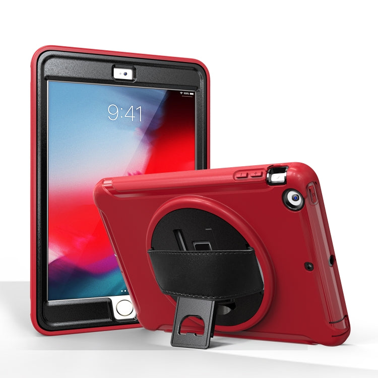 For iPad mini 3 & 2 & 1 360 Degree Rotation PC+TPU Protective Cover with Holder & Hand Strap(Red) - iPad Mini 4 & 3 & 2 & 1 Cases by buy2fix | Online Shopping UK | buy2fix