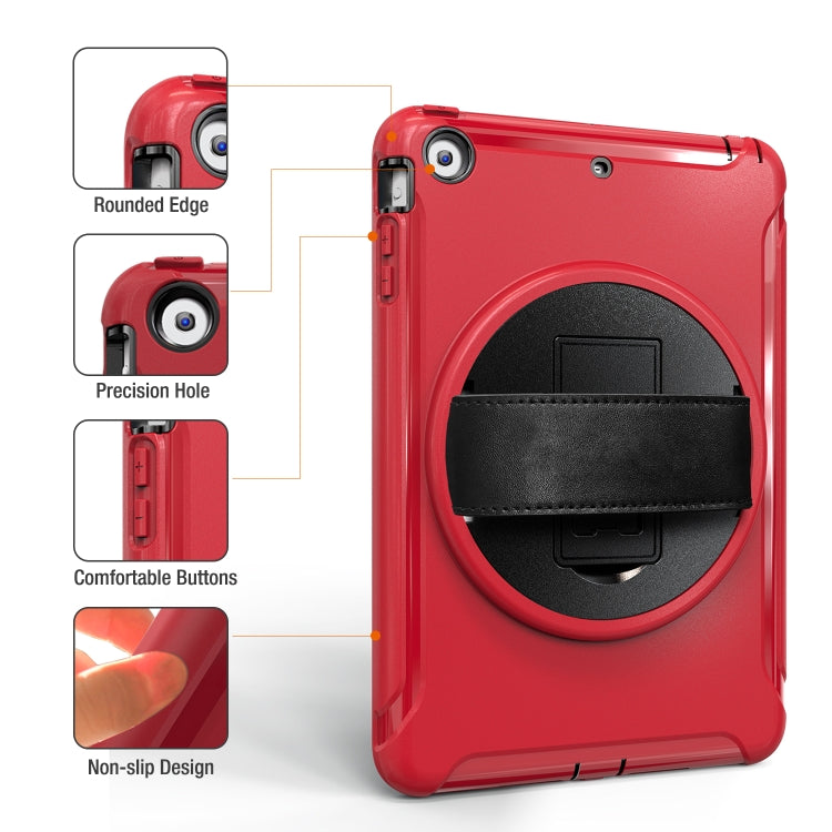 For iPad mini 3 & 2 & 1 360 Degree Rotation PC+TPU Protective Cover with Holder & Hand Strap(Red) - iPad Mini 4 & 3 & 2 & 1 Cases by buy2fix | Online Shopping UK | buy2fix