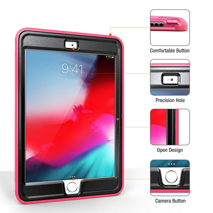 For iPad mini 3 & 2 & 1 360 Degree Rotation PC+TPU Protective Cover with Holder & Hand Strap(Rose Red) - iPad Mini 4 & 3 & 2 & 1 Cases by buy2fix | Online Shopping UK | buy2fix