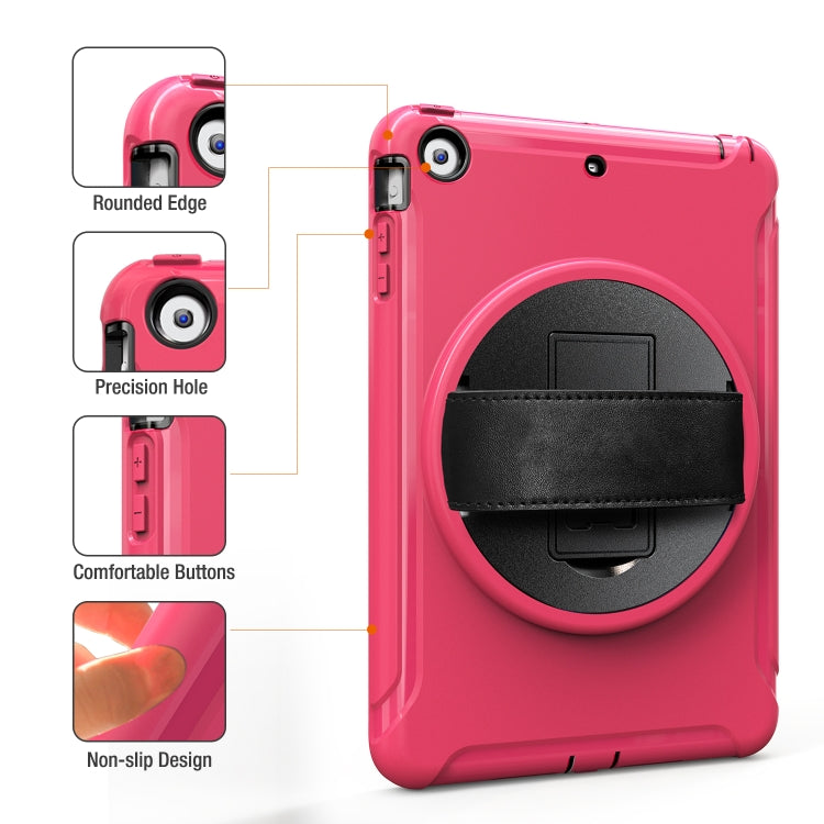 For iPad mini 3 & 2 & 1 360 Degree Rotation PC+TPU Protective Cover with Holder & Hand Strap(Rose Red) - iPad Mini 4 & 3 & 2 & 1 Cases by buy2fix | Online Shopping UK | buy2fix