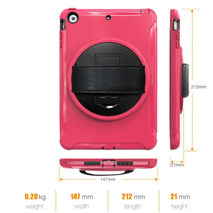 For iPad mini 3 & 2 & 1 360 Degree Rotation PC+TPU Protective Cover with Holder & Hand Strap(Rose Red) - iPad Mini 4 & 3 & 2 & 1 Cases by buy2fix | Online Shopping UK | buy2fix
