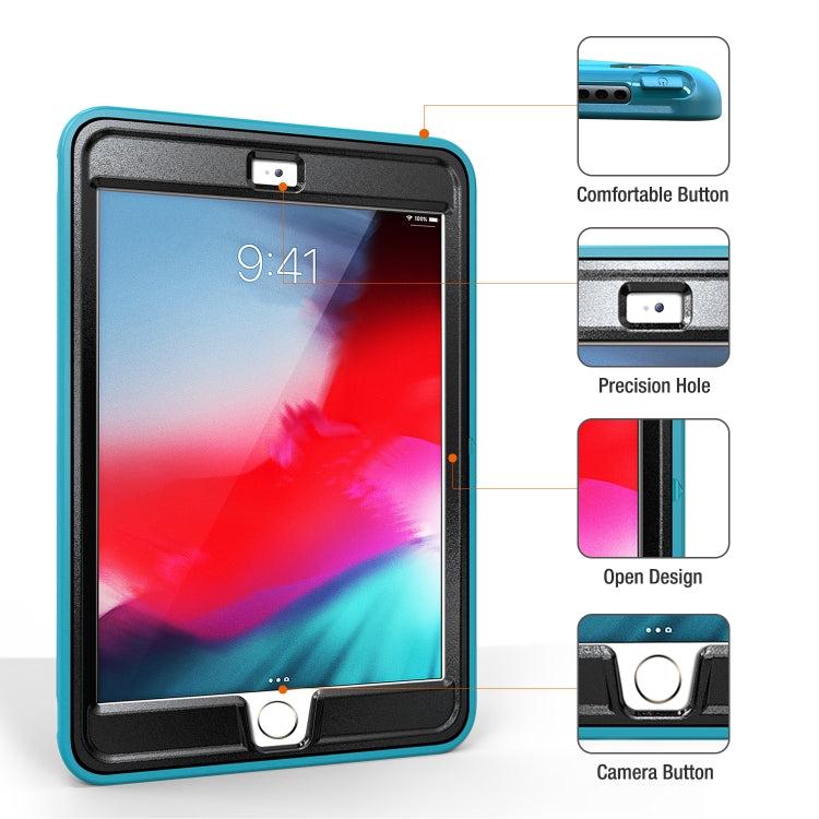 For iPad mini 3 & 2 & 1 360 Degree Rotation PC+TPU Protective Cover with Holder & Hand Strap(Light Blue) - iPad Mini 4 & 3 & 2 & 1 Cases by buy2fix | Online Shopping UK | buy2fix