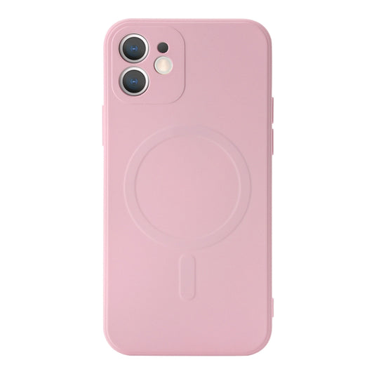For iPhone 12 Liquid Silicone Full Coverage Shockproof Magsafe Case(Pink) by buy2fix