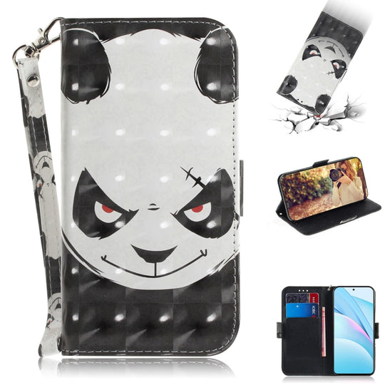 For Xiaomi Mi 10T Lite 5G 3D Colored Drawing Horizontal Flip Leather Case with Holder & Card Slots & Wallet & Lanyard(Angry Bear)