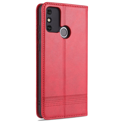 For Huawei Honor 9A AZNS Magnetic Calf Texture Horizontal Flip Leather Case with Card Slots & Holder & Wallet(Red) - Honor Cases by AZNS | Online Shopping UK | buy2fix