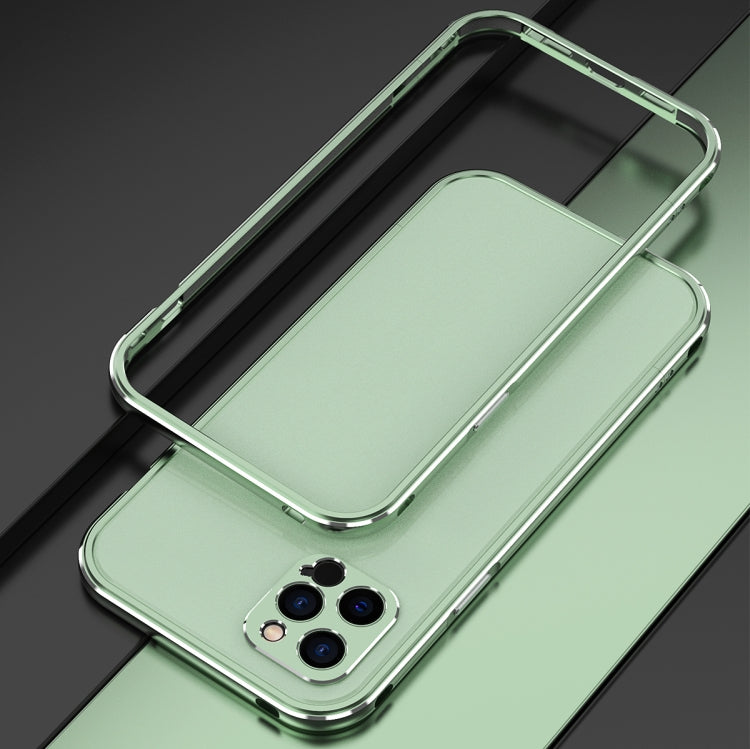 For iPhone 12 Pro Aurora Series Lens Protector + Metal Frame Protective Case(Green) - iPhone 12 / 12 Pro Cases by buy2fix | Online Shopping UK | buy2fix