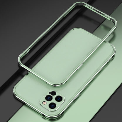 For iPhone 12 Pro Aurora Series Lens Protector + Metal Frame Protective Case(Green) - iPhone 12 / 12 Pro Cases by buy2fix | Online Shopping UK | buy2fix