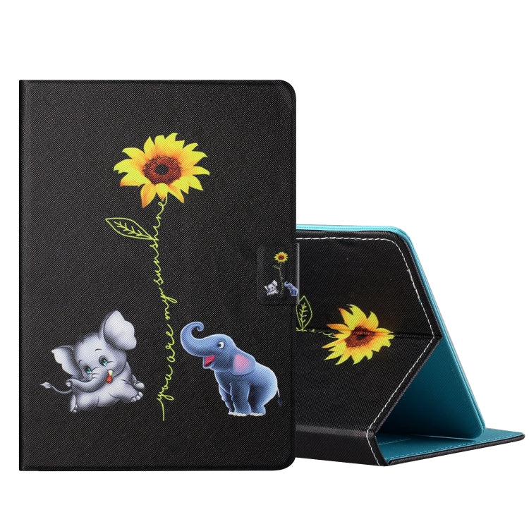 For 7 inch Tablet PC Universal Colored Drawing Horizontal Flip Leather Case with Holder & Card Slots(Elephant) - 7 inch by buy2fix | Online Shopping UK | buy2fix