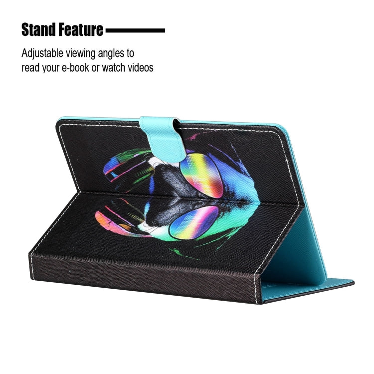 For 7 inch Tablet PC Universal Colored Drawing Horizontal Flip Leather Case with Holder & Card Slots(Eye Dog) - 7 inch by buy2fix | Online Shopping UK | buy2fix