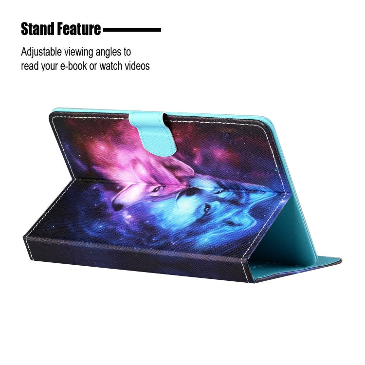 For 7 inch Tablet PC Universal Colored Drawing Horizontal Flip Leather Case with Holder & Card Slots(Wolf) - 7 inch by buy2fix | Online Shopping UK | buy2fix