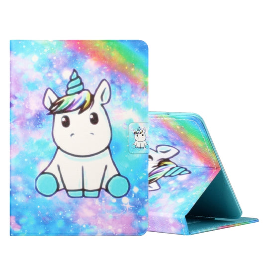 For 7 inch Tablet PC Universal Colored Drawing Horizontal Flip Leather Case with Holder & Card Slots(Unicorn) - 7 inch by buy2fix | Online Shopping UK | buy2fix