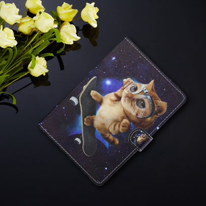 For 7 inch Tablet PC Universal Colored Drawing Horizontal Flip Leather Case with Holder & Card Slots(Skateboard Cat) - 7 inch by buy2fix | Online Shopping UK | buy2fix