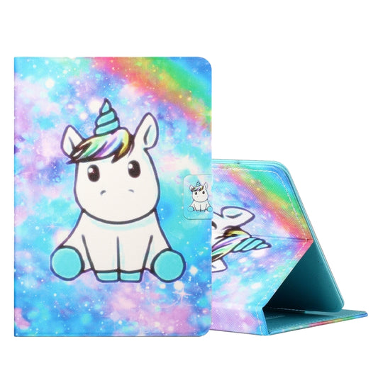 For 8 inch Tablet PC Universal Colored Drawing Horizontal Flip Leather Case with Holder & Card Slots(Unicorn) - 8 inch by buy2fix | Online Shopping UK | buy2fix