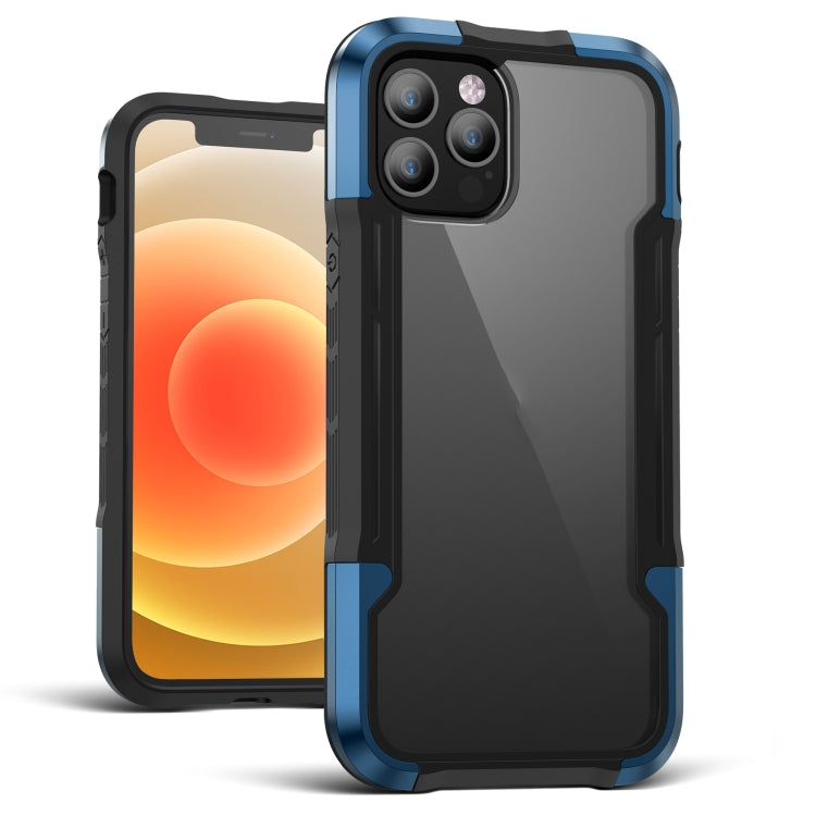 For iPhone 12 iPAKY Thunder Series Aluminum alloy Shockproof Protective Case(Blue) - iPhone 12 / 12 Pro Cases by iPAKY | Online Shopping UK | buy2fix