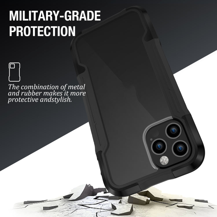 For iPhone 12 Pro iPAKY Thunder Series Aluminum alloy Shockproof Protective Case(Black) - iPhone 12 / 12 Pro Cases by iPAKY | Online Shopping UK | buy2fix