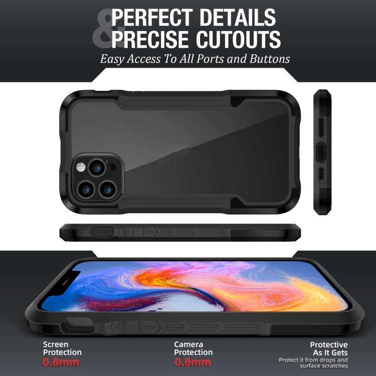 For iPhone 12 Pro iPAKY Thunder Series Aluminum alloy Shockproof Protective Case(Black) - iPhone 12 / 12 Pro Cases by iPAKY | Online Shopping UK | buy2fix