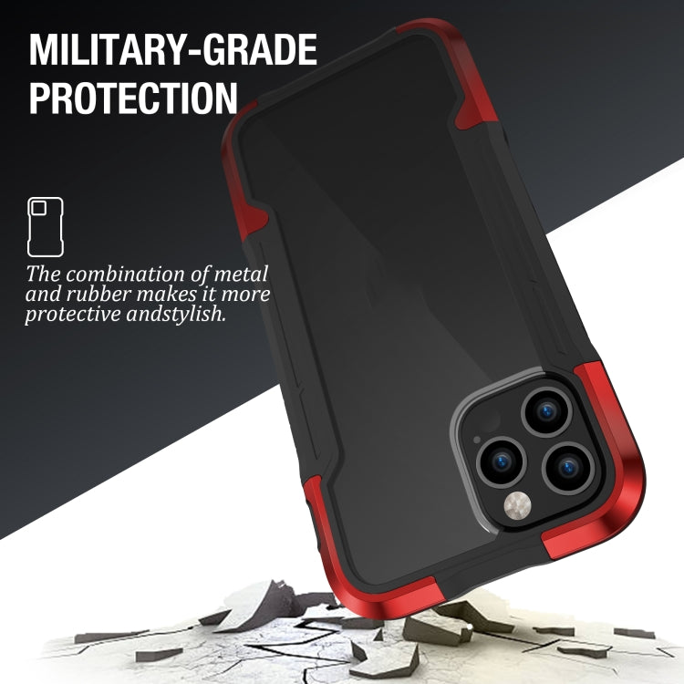 For iPhone 12 Pro iPAKY Thunder Series Aluminum alloy Shockproof Protective Case(Red) - iPhone 12 / 12 Pro Cases by iPAKY | Online Shopping UK | buy2fix
