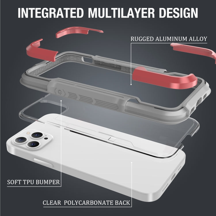 For iPhone 12 Pro iPAKY Thunder Series Aluminum alloy Shockproof Protective Case(Rose gold) - iPhone 12 / 12 Pro Cases by iPAKY | Online Shopping UK | buy2fix