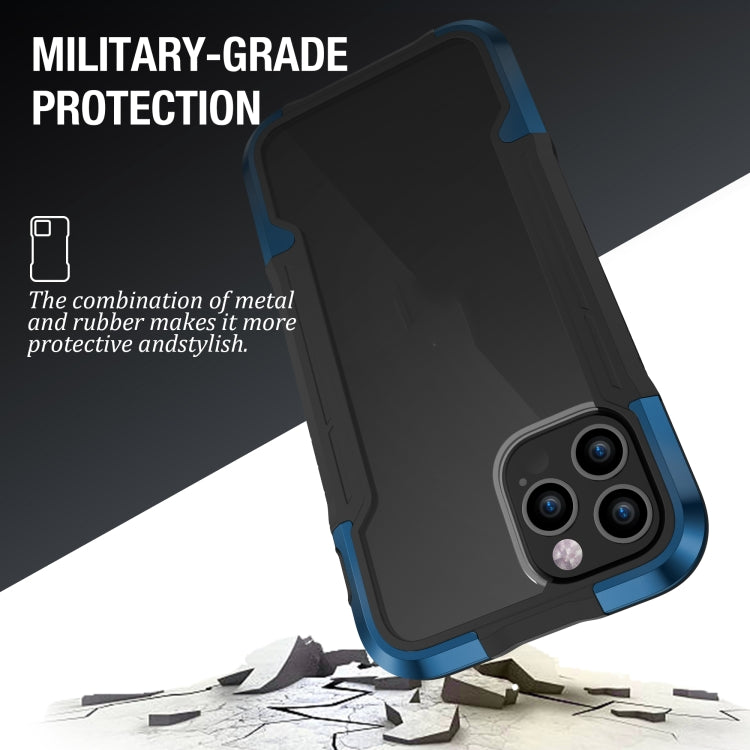 For iPhone 12 Pro Max iPAKY Thunder Series Aluminum alloy Shockproof Protective Case(Blue) - iPhone 12 Pro Max Cases by iPAKY | Online Shopping UK | buy2fix