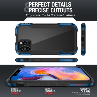 For iPhone 12 Pro Max iPAKY Thunder Series Aluminum alloy Shockproof Protective Case(Blue) - iPhone 12 Pro Max Cases by iPAKY | Online Shopping UK | buy2fix