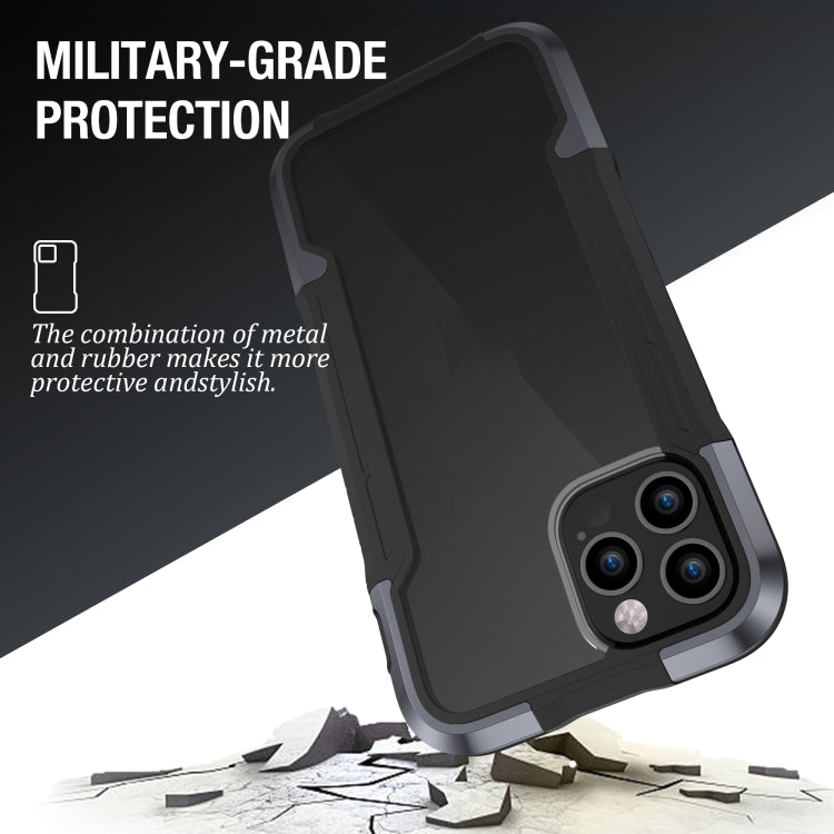 For iPhone 12 Pro Max iPAKY Thunder Series Aluminum alloy Shockproof Protective Case(Grey Black) - iPhone 12 Pro Max Cases by iPAKY | Online Shopping UK | buy2fix