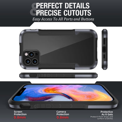 For iPhone 12 Pro Max iPAKY Thunder Series Aluminum alloy Shockproof Protective Case(Grey Black) - iPhone 12 Pro Max Cases by iPAKY | Online Shopping UK | buy2fix