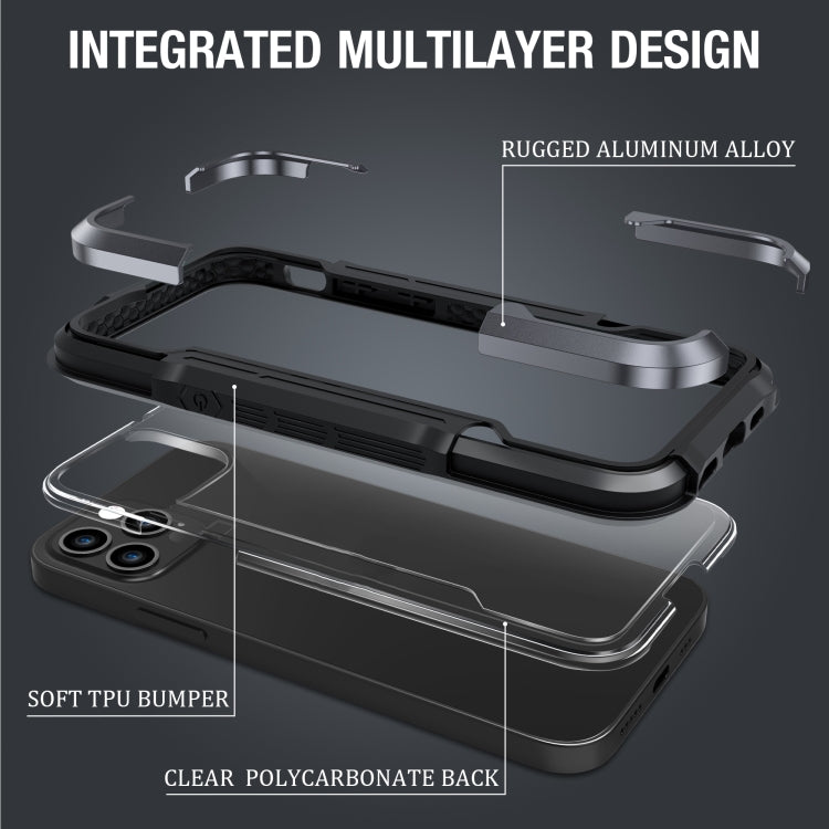 For iPhone 12 mini iPAKY Thunder Series Aluminum alloy Shockproof Protective Case (Grey Black) - iPhone 12 mini Cases by iPAKY | Online Shopping UK | buy2fix