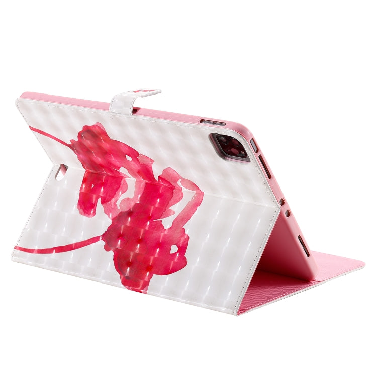 3D Painted Pattern Horizontal Flip Leather Case with Holder & Card Slots & Wallet & Sleep / Wake-up Function For iPad Air 2022 / 2020 10.9 /iPad Pro 11 2020 / 2018(Red Rose) - iPad Air (2022) / (2020) 10.9 Cases by buy2fix | Online Shopping UK | buy2fix