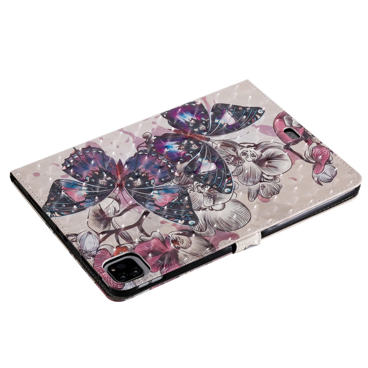 3D Painted Pattern Horizontal Flip Leather Case with Holder & Card Slots & Wallet & Sleep / Wake-up Function For iPad Air 2022 / 2020 10.9 /iPad Pro 11 2020 / 2018(Black Butterfly) - iPad Air (2022) / (2020) 10.9 Cases by buy2fix | Online Shopping UK | buy2fix