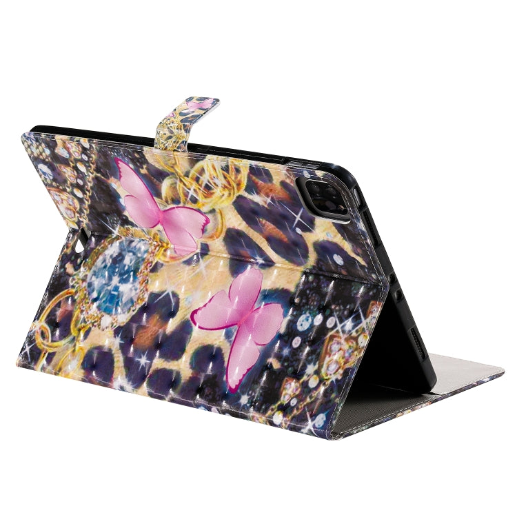 3D Painted Pattern Horizontal Flip Leather Case with Holder & Card Slots & Wallet & Sleep / Wake-up Function For iPad Air 2022 / 2020 10.9 /iPad Pro 11 2020 / 2018(Pink Butterfly) - iPad Air (2022) / (2020) 10.9 Cases by buy2fix | Online Shopping UK | buy2fix