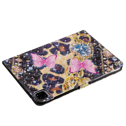 3D Painted Pattern Horizontal Flip Leather Case with Holder & Card Slots & Wallet & Sleep / Wake-up Function For iPad Air 2022 / 2020 10.9 /iPad Pro 11 2020 / 2018(Pink Butterfly) - iPad Air (2022) / (2020) 10.9 Cases by buy2fix | Online Shopping UK | buy2fix