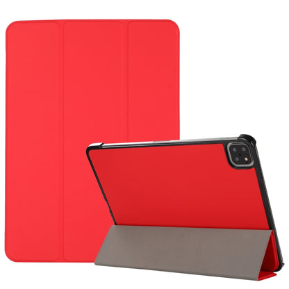 3-folding Skin Texture Horizontal Flip TPU + PU Leather Case with Holder For iPad Air 11 2024 / 2022 / 2020 10.9 (Red) - iPad Air (2022) / (2020) 10.9 Cases by buy2fix | Online Shopping UK | buy2fix