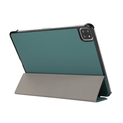 3-folding Skin Texture Horizontal Flip TPU + PU Leather Case with Holder For iPad Air 11 2024 / 2022 / 2020 10.9 (Green) - iPad Air (2022) / (2020) 10.9 Cases by buy2fix | Online Shopping UK | buy2fix