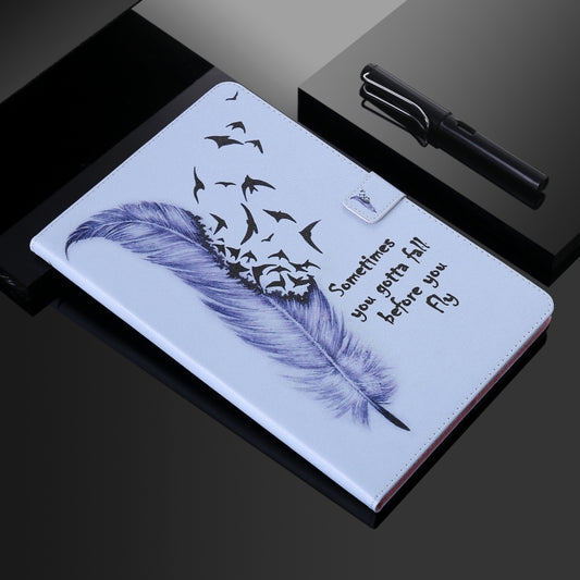 Painted Pattern Horizontal Flip Leather Case with Holder & Card Slots & Wallet & Sleep / Wake-up Function For iPad Air 2022 / 2020 10.9 /iPad Pro 11 2020 / 2018(Feather) - iPad Air (2022) / (2020) 10.9 Cases by buy2fix | Online Shopping UK | buy2fix