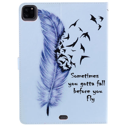 Painted Pattern Horizontal Flip Leather Case with Holder & Card Slots & Wallet & Sleep / Wake-up Function For iPad Air 2022 / 2020 10.9 /iPad Pro 11 2020 / 2018(Feather) - iPad Air (2022) / (2020) 10.9 Cases by buy2fix | Online Shopping UK | buy2fix