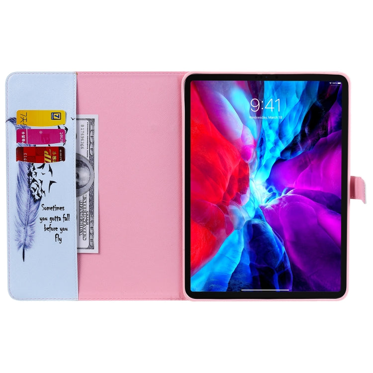 Painted Pattern Horizontal Flip Leather Case with Holder & Card Slots & Wallet & Sleep / Wake-up Function For iPad Air 2022 / 2020 10.9 /iPad Pro 11 2020 / 2018(Feather) - iPad Air (2022) / (2020) 10.9 Cases by buy2fix | Online Shopping UK | buy2fix