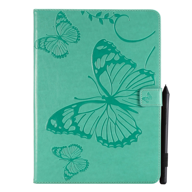 Pressed Printing Butterfly Pattern Horizontal Flip Leather Case with Holder & Card Slots & Wallet & Sleep / Wake-up Function For iPad Air 2022 / 2020 10.9 /iPad Pro 11 2020 / 2018(Green) - iPad Air (2022) / (2020) 10.9 Cases by buy2fix | Online Shopping UK | buy2fix