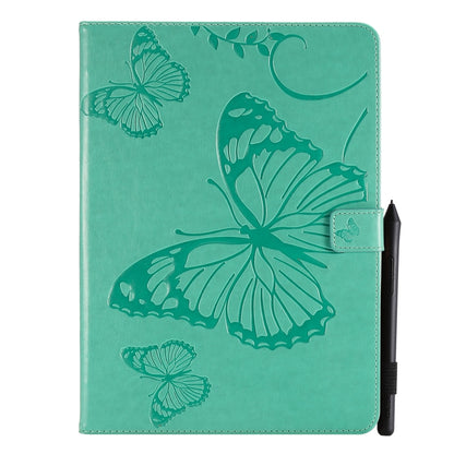 Pressed Printing Butterfly Pattern Horizontal Flip Leather Case with Holder & Card Slots & Wallet & Sleep / Wake-up Function For iPad Air 2022 / 2020 10.9 /iPad Pro 11 2020 / 2018(Green) - iPad Air (2022) / (2020) 10.9 Cases by buy2fix | Online Shopping UK | buy2fix
